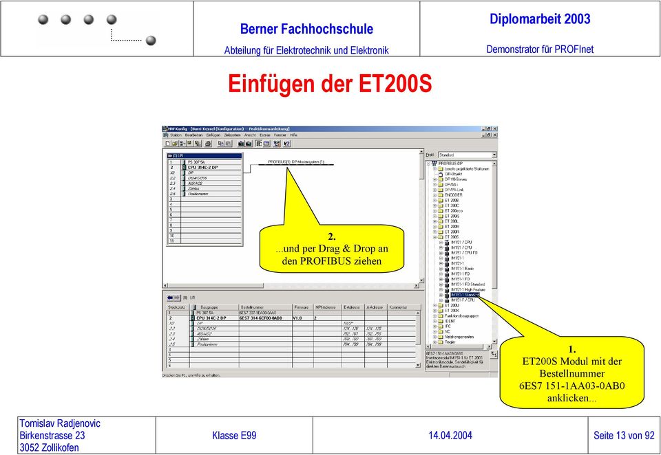 ziehen ET200S Modul mit der Bestellnummer