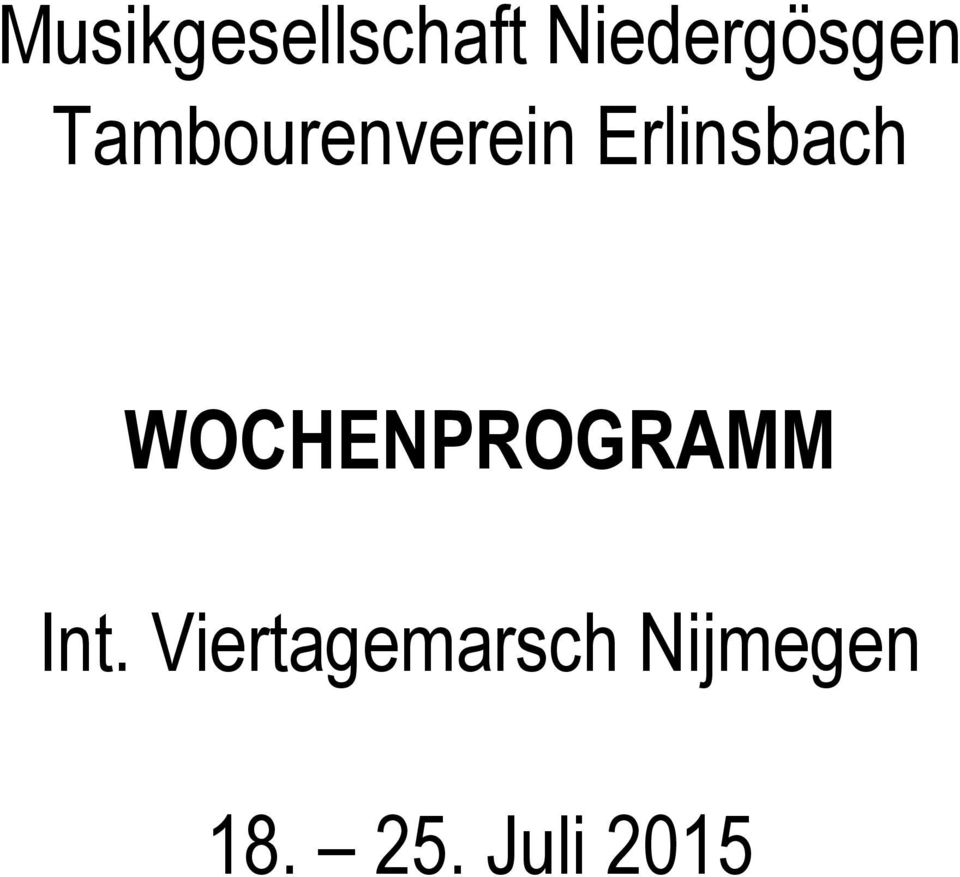 Erlinsbach WOCHENPROGRAMM Int.