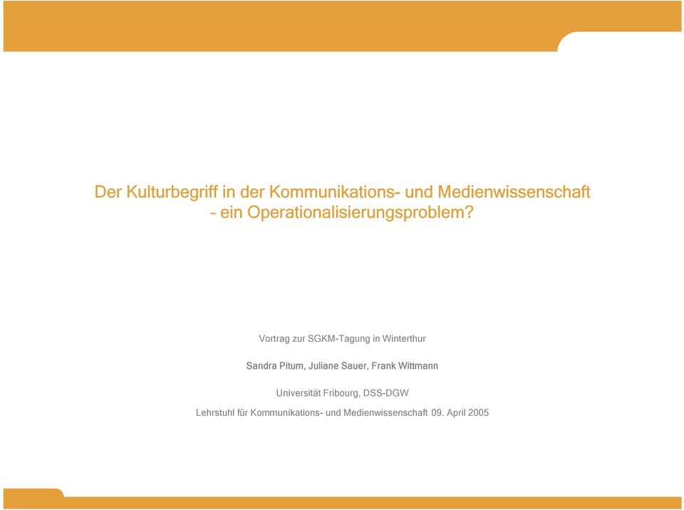 Vortrag zur SGKM-Tagung in Winterthur Universität
