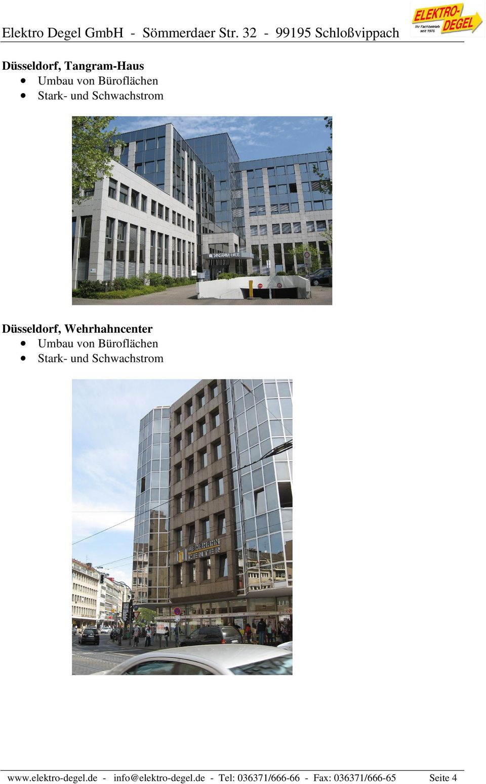 Stark- und Schwachstrom Düsseldorf, Wehrhahncenter Umbau von Büroflächen