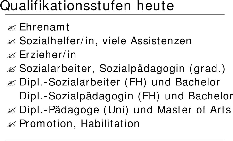 ) Dipl.-Sozialarbeiter (FH) und Bachelor Dipl.