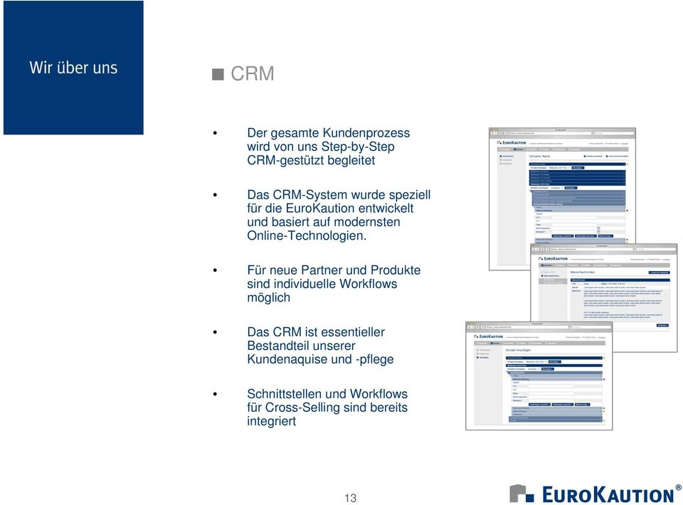 Für neue Partner und Produkte sind individuelle Workflows möglich Das CRM ist essentieller