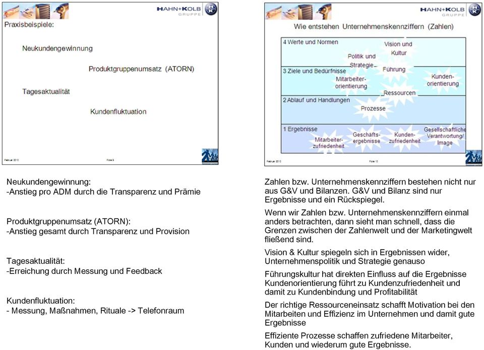 G&V und Bilanz sind nur Ergebnisse und ein Rückspiegel. Wenn wir Zahlen bzw.