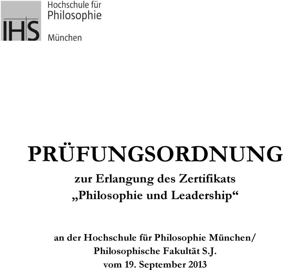der Hochschule für Philosophie München/