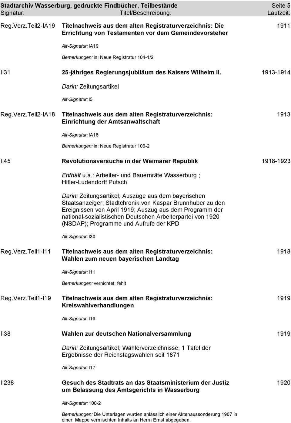25-jähriges Regierungsjubiläum des Kaisers Wilhelm II. 1913-1914 Darin: Zeitungsartikel Alt-Signatur: I5 Reg.Verz.