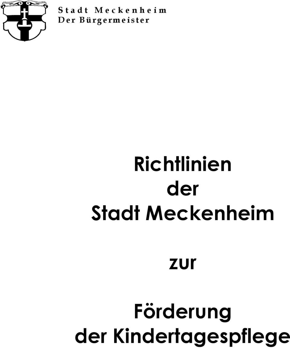 Richtlinien der Stadt Meckenheim