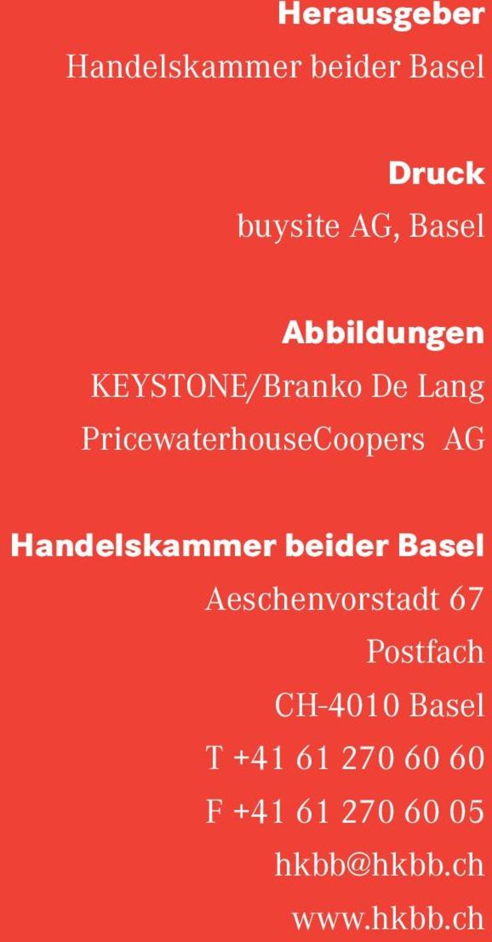 Handelskammer beider Basel Aeschenvorstadt 67 Postfach CH-4010