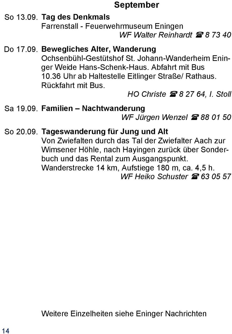 Familien Nachtwanderung WF Jürgen Wenzel 88 01 50 So 20.09.