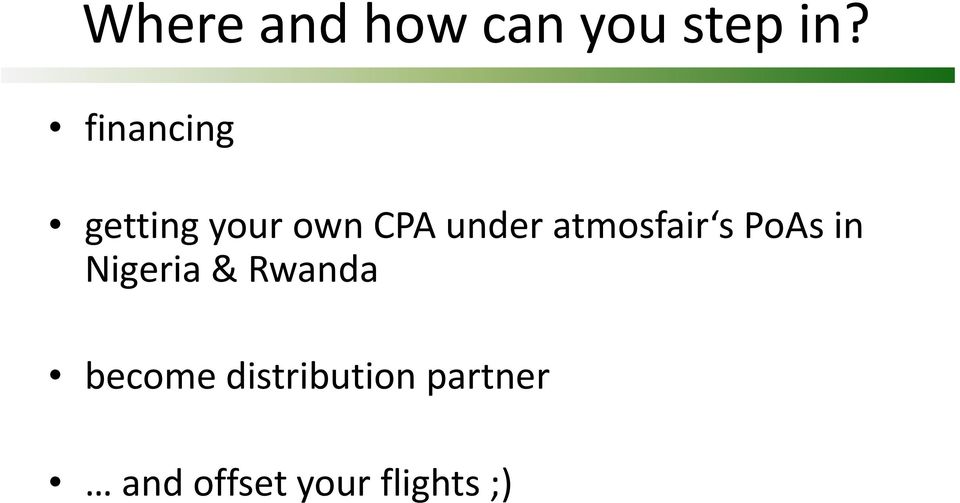 atmosfair s PoAs in Nigeria & Rwanda