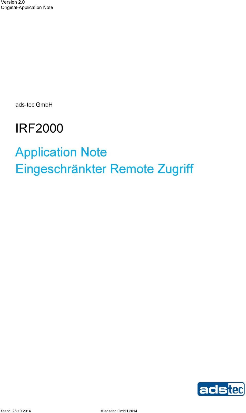 GmbH IRF2000 Application Note
