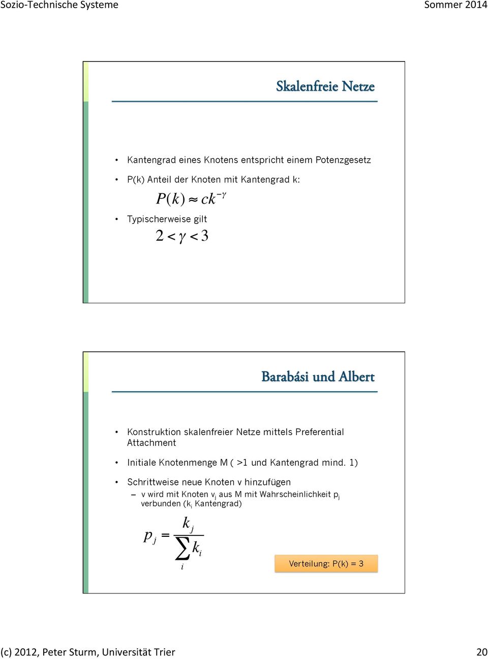 Preferential Attachment Initiale Knotenmenge M ( >1 und Kantengrad mind.