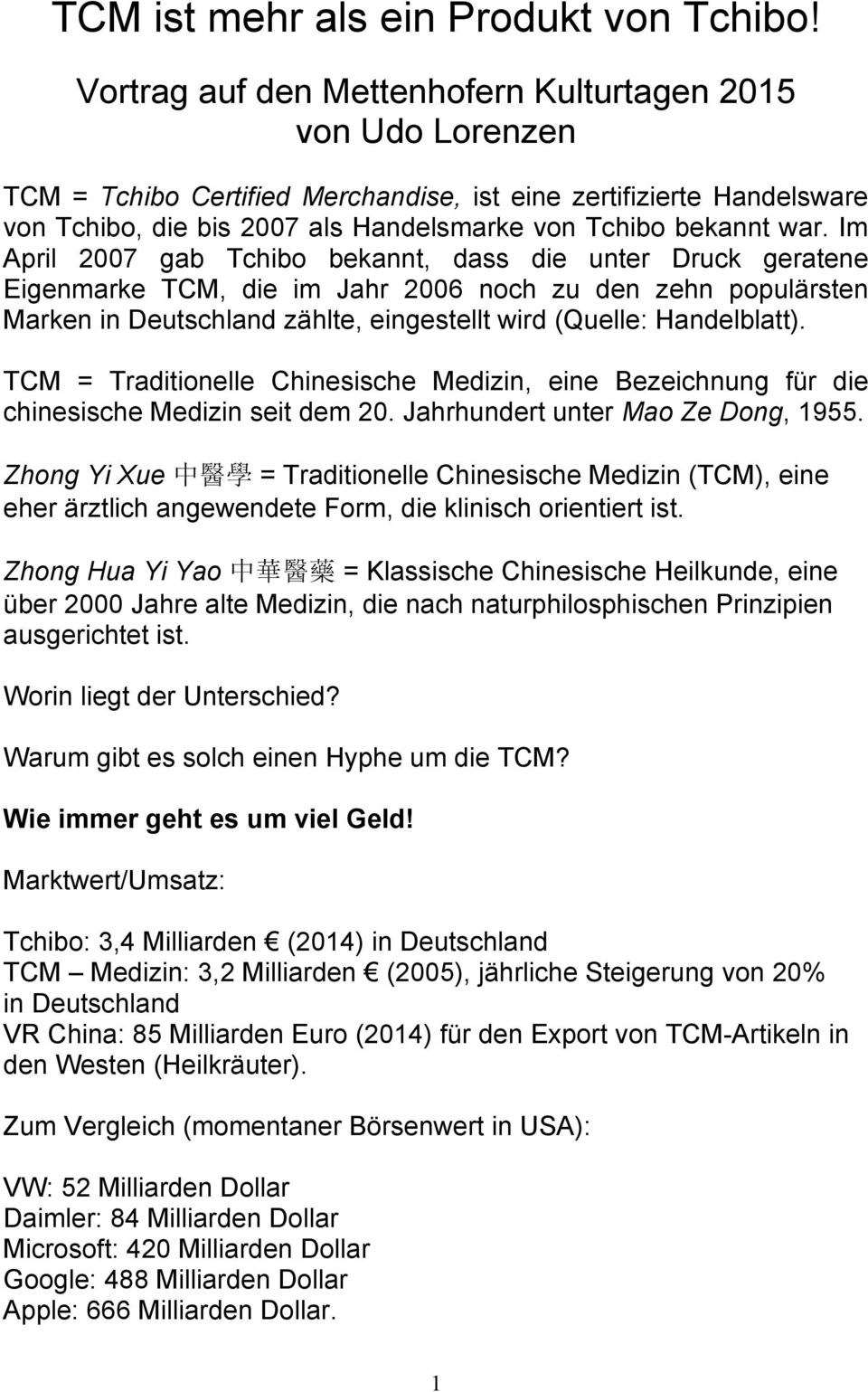 Im April 2007 gab Tchibo bekannt, dass die unter Druck geratene Eigenmarke TCM, die im Jahr 2006 noch zu den zehn populärsten Marken in Deutschland zählte, eingestellt wird (Quelle: Handelblatt).