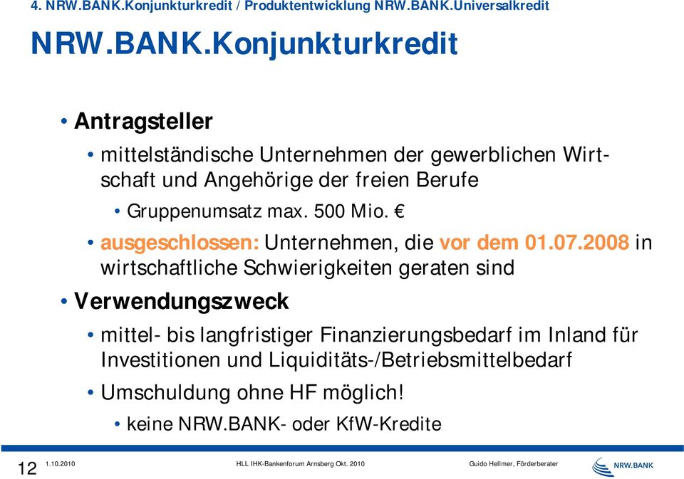 Universalkredit NRW.BANK.