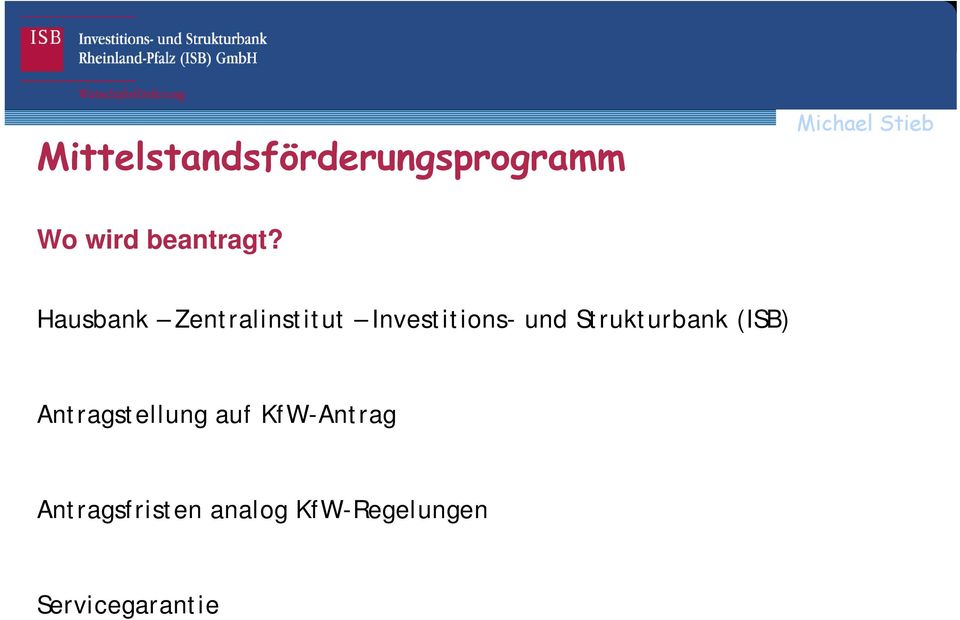 Strukturbank (ISB) Antragstellung auf KfW-Antrag