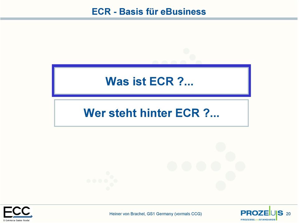 Wer steht hinter ECR?