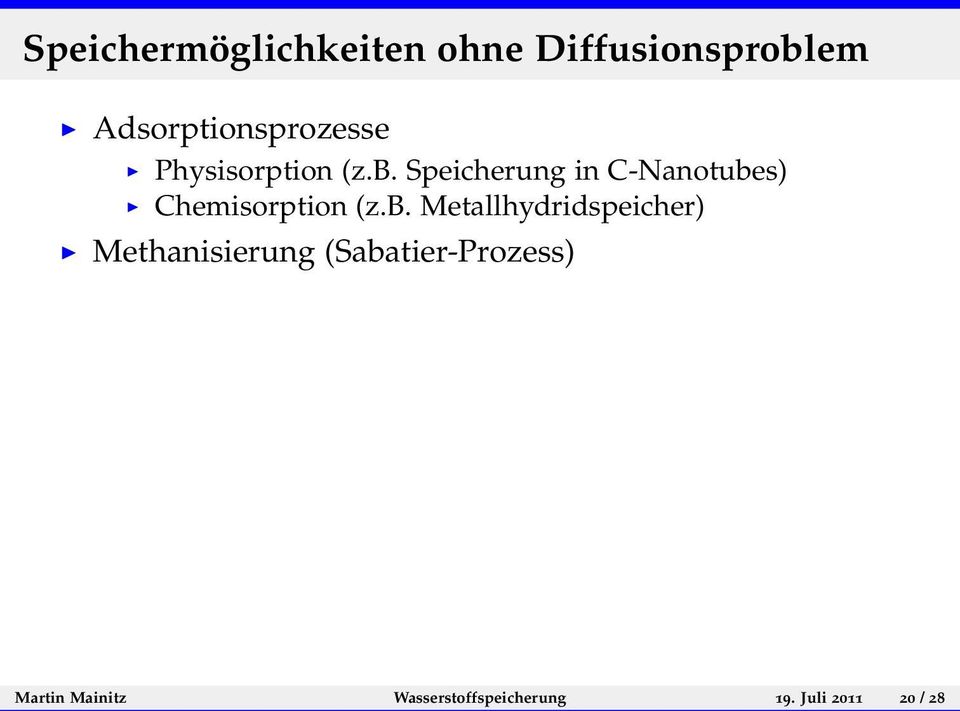 Speicherung in C-Nanotube