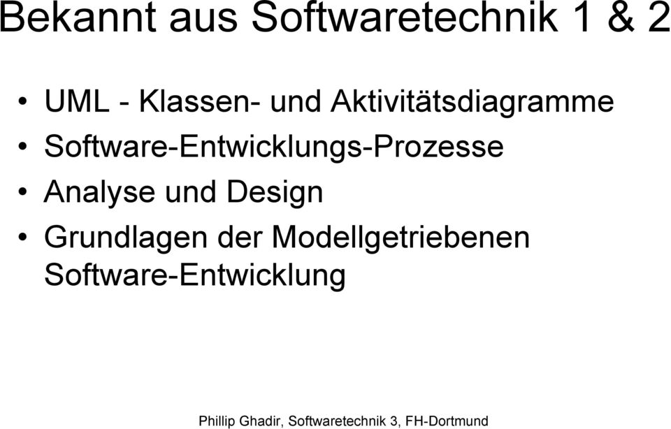 Software-Entwicklungs-Prozesse Analyse und