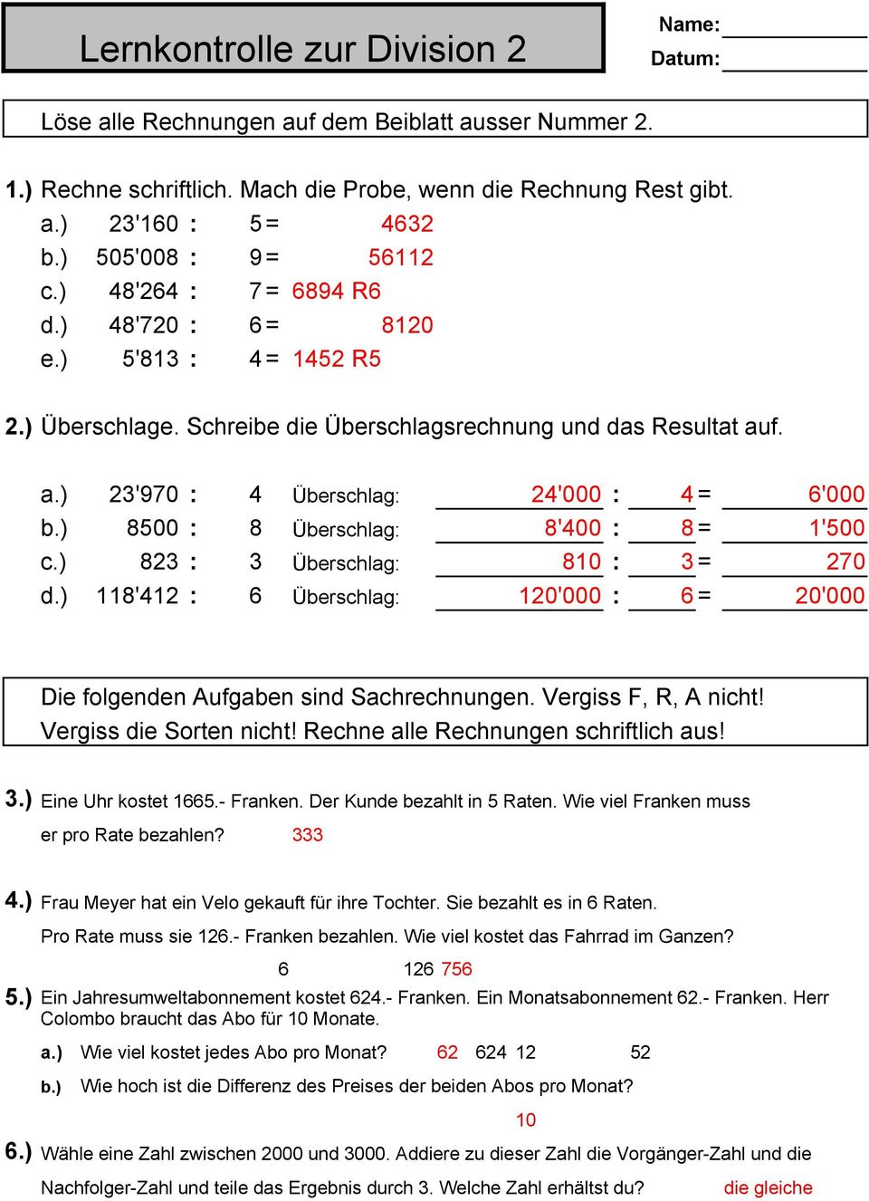 Lernkontrolle Zur Multiplikation Pdf Free Download