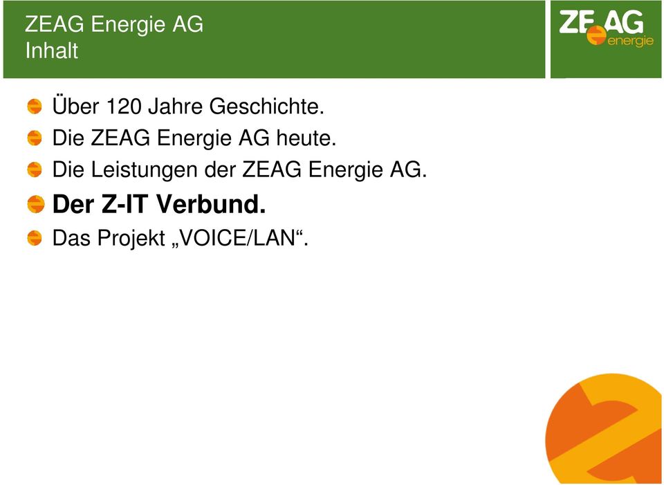Die Leistungen der ZEAG Energie AG.