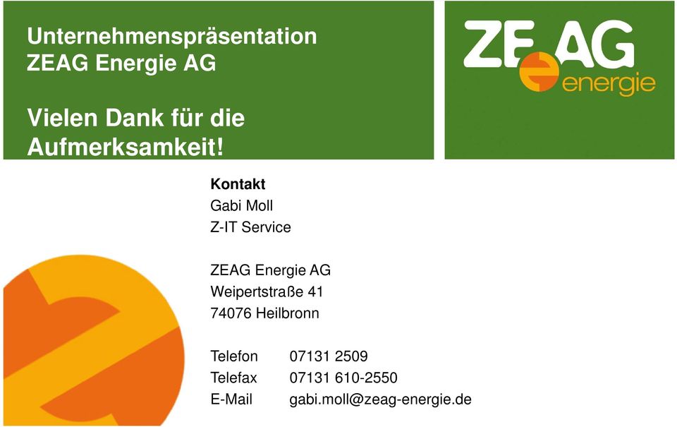 Kontakt Gabi Moll Z-IT Service ZEAG Energie AG