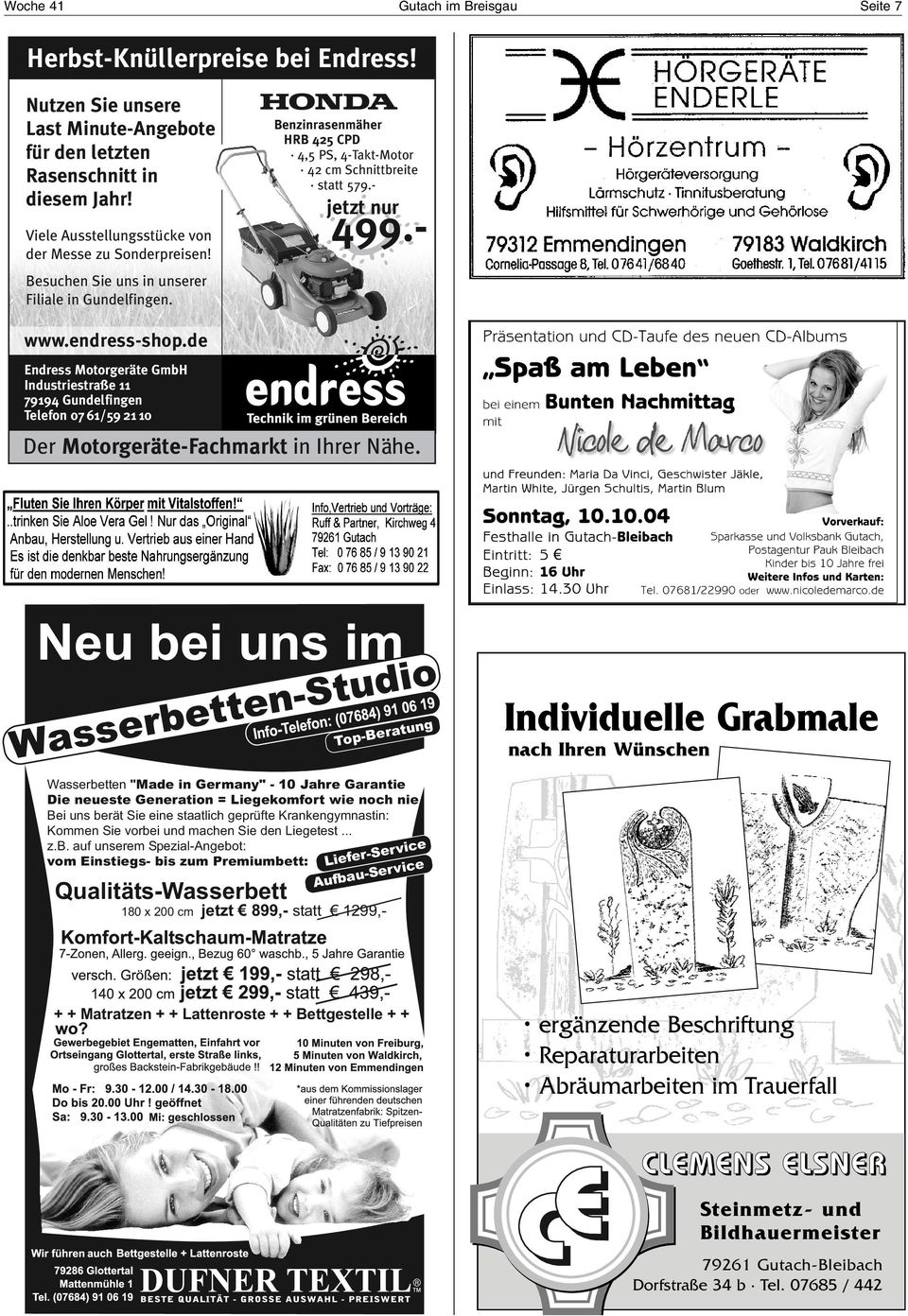 - jetzt nur www.endress-shop.de Endress Motorgeräte GmbH Industriestraße 11 79194 Gundelfingen Telefon 0761/59 21 10 Der Motorgeräte-Fachmarkt in Ihrer Nähe.