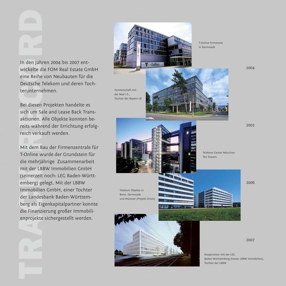 Mit dem Bau der Firmenzentrale für T-Online wurde der Grundstein für die mehrjährige Zusammenarbeit mit der LBBW Immobilien GmbH (seinerzeit noch: LEG Baden-Württemberg) gelegt.