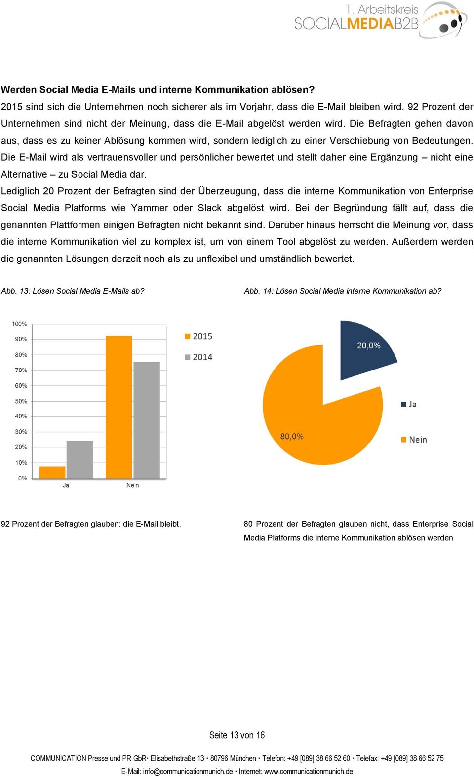 Die Befragten gehen davon aus, dass es zu keiner Ablösung kommen wird, sondern lediglich zu einer Verschiebung von Bedeutungen.