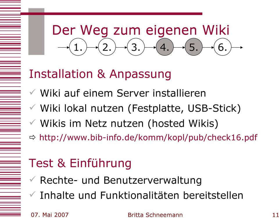(Festplatte, USB-Stick) Wikis im Netz nutzen (hosted Wikis) http://www.bib-info.