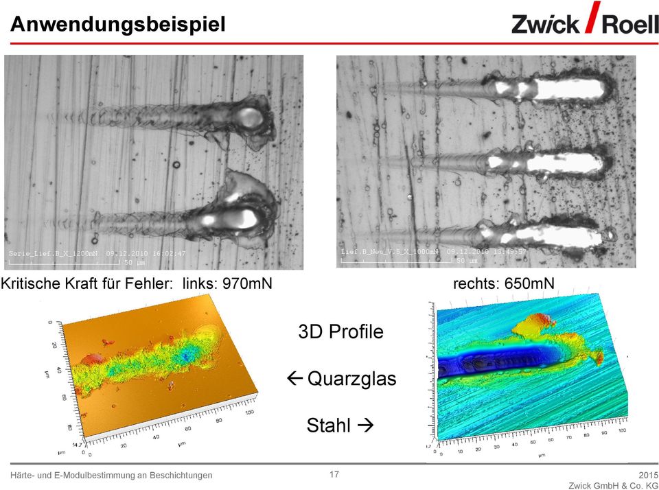 650mN 3D Profile Quarzglas Stahl