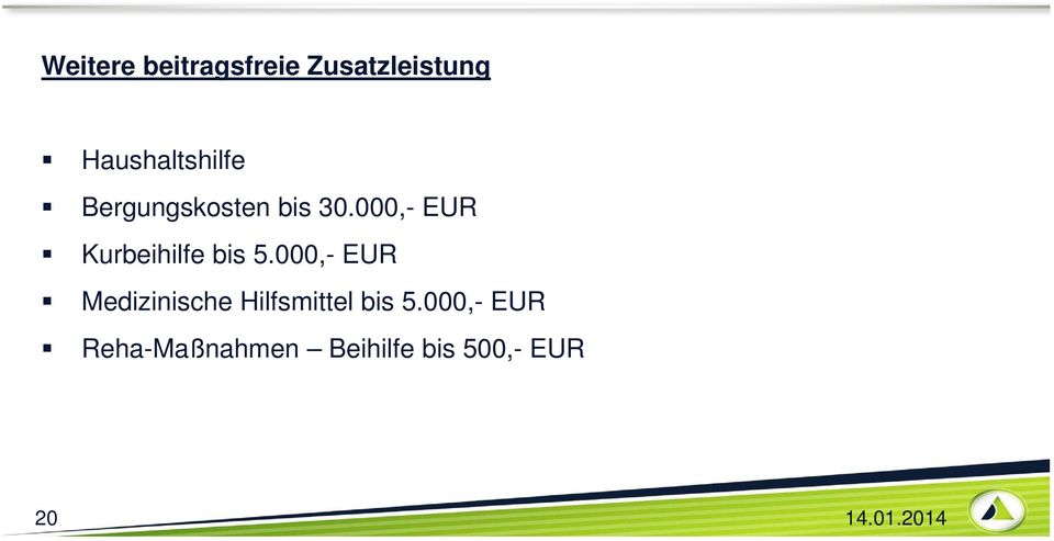 000,- EUR Kurbeihilfe bis 5.