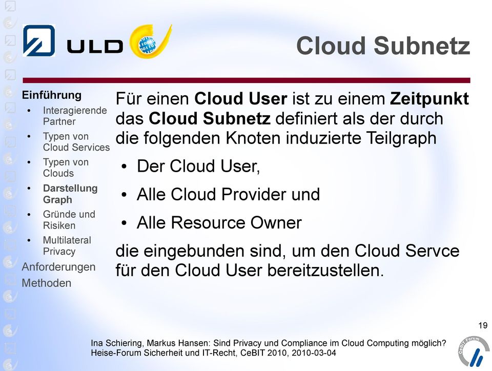 Teilgraph Der Cloud User, Alle Cloud Provider und Alle Resource Owner