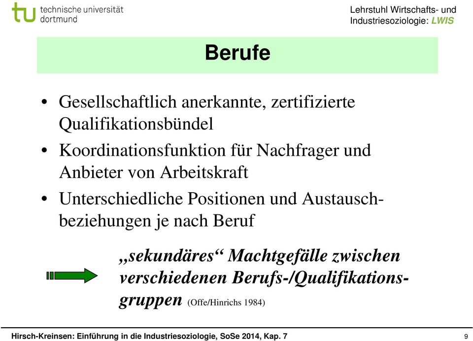 Unterschiedliche Positionen und Austauschbeziehungen je nach Beruf