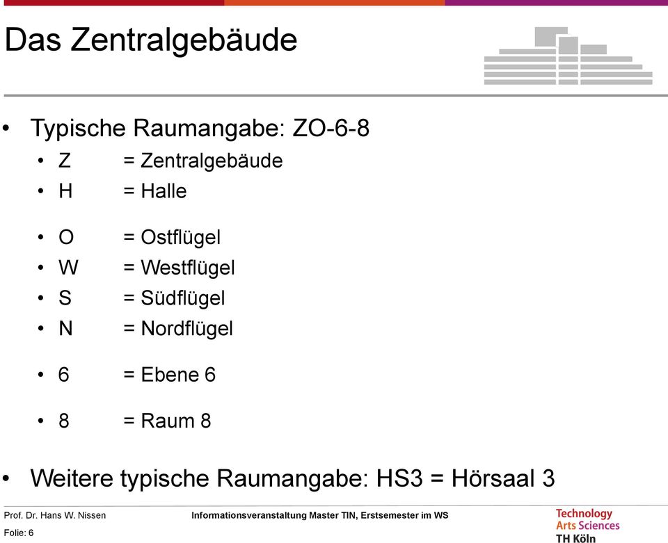 Westflügel = Südflügel = Nordflügel 6 = Ebene 6 8 =