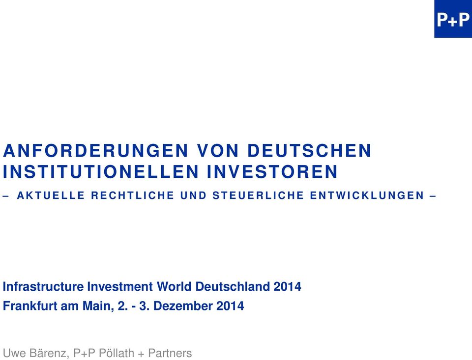 Infrastructure Investment World Deutschland 2014