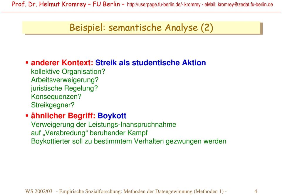 Semantische Analyse Prof Dr Helmut Kromrey Fu Berlin Pdf Kostenfreier Download