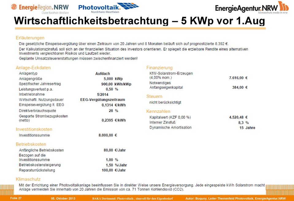 Themenfeldleiter Photovoltaik, EnergieAgentur.NRW Folie 27 05.