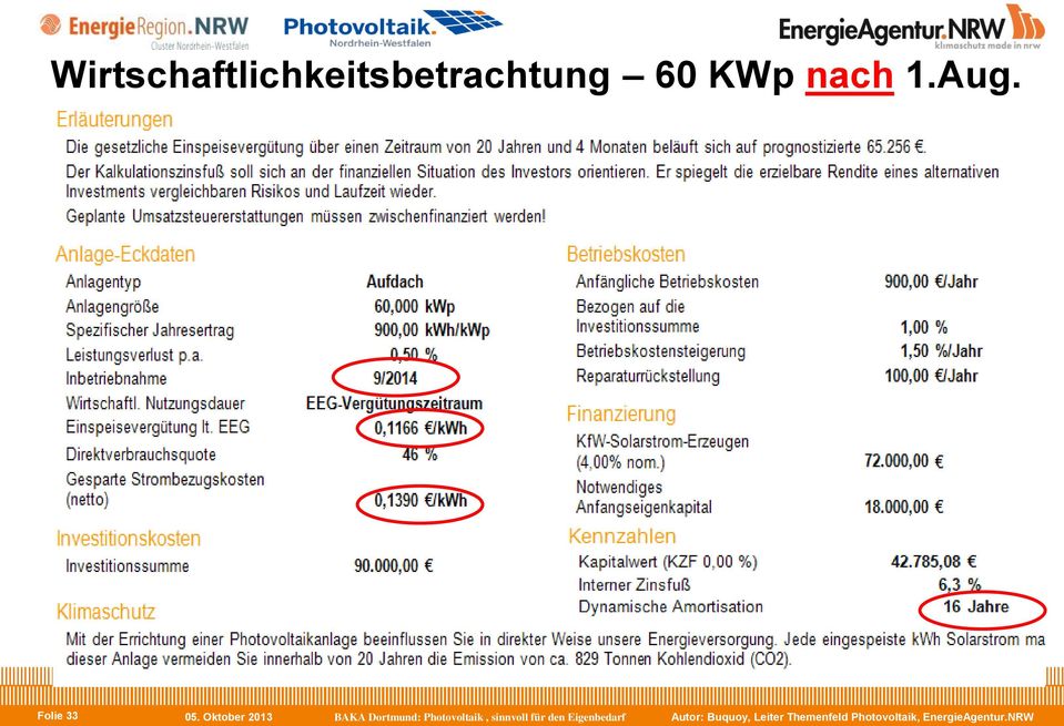 Themenfeldleiter Photovoltaik, EnergieAgentur.NRW Folie 33 05.