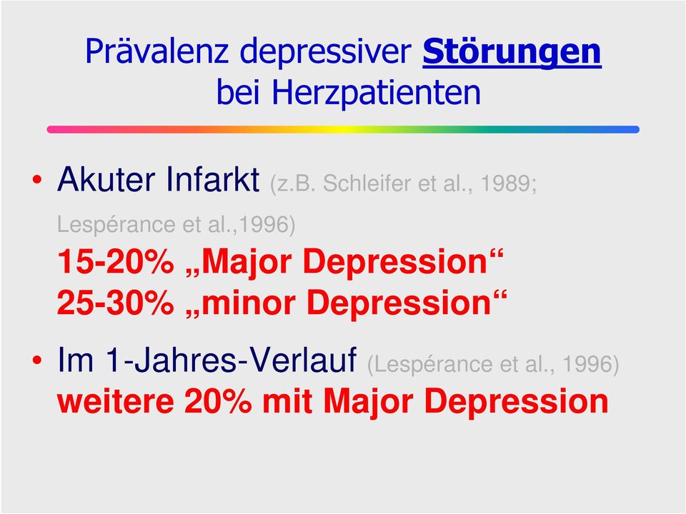 ,1996) 15-20% Major Depression 25-30% minor Depression Im