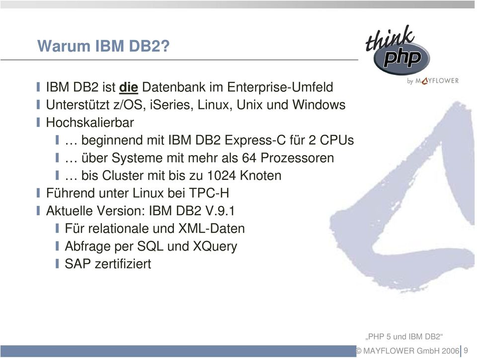 Hochskalierbar beginnend mit IBM DB2 Express-C für 2 CPUs über Systeme mit mehr als 64 Prozessoren