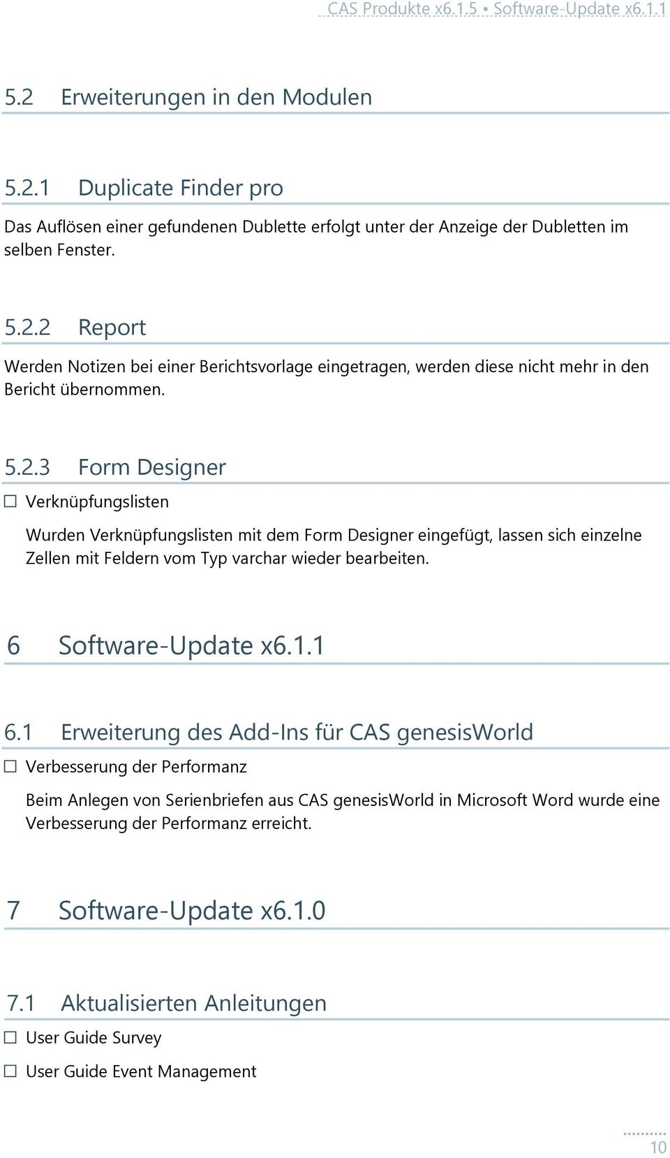 6 Software-Update x6.1.1 6.