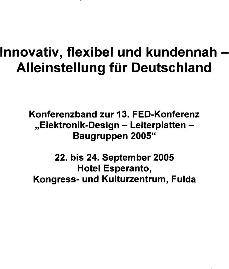 FED-Konferenz,,Elektronik-Design - Leiterplatten -
