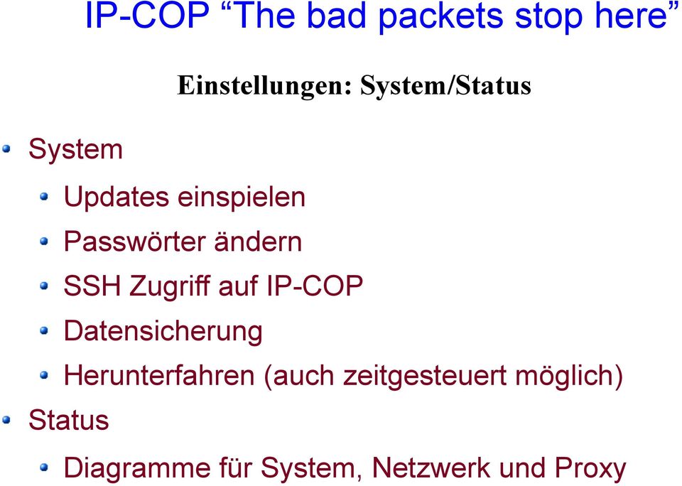 IP-COP Datensicherung Herunterfahren (auch