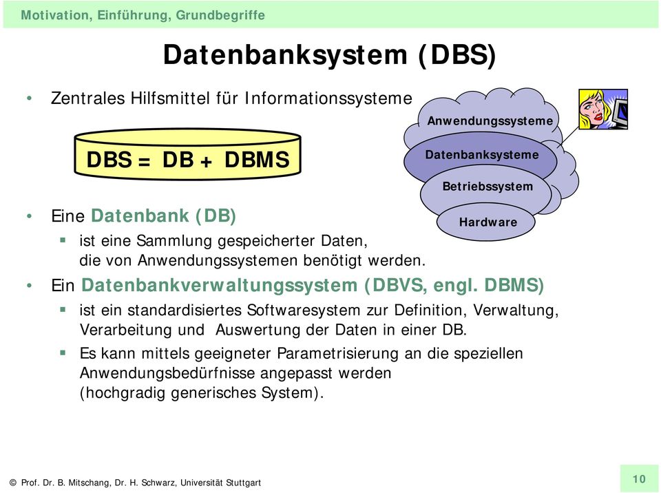 Hardware Ein Datenbankverwaltungssystem (DBVS, engl.