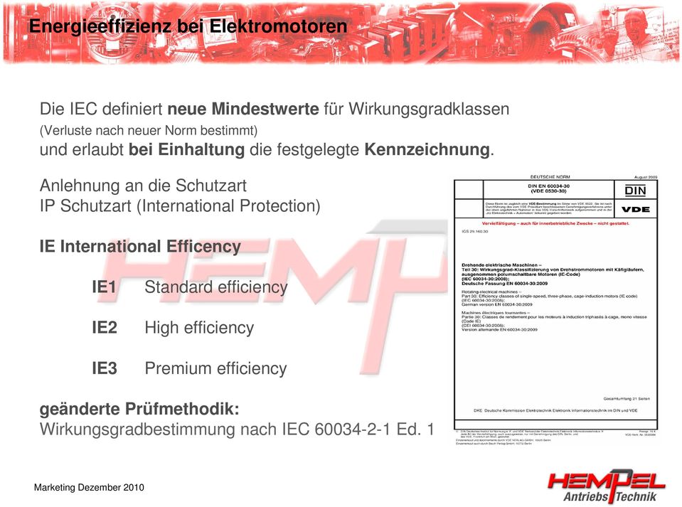 Anlehnung an die Schutzart IP Schutzart (International Protection) IE International Efficency IE1 IE2 IE3