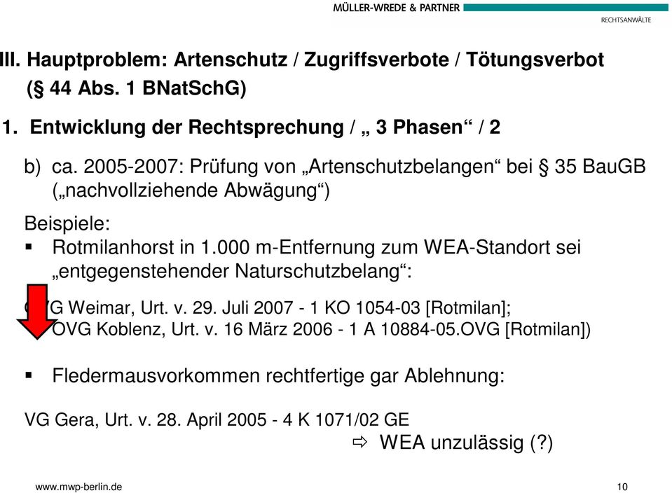 000 m-entfernung zum WEA-Standort sei entgegenstehender Naturschutzbelang : OVG Weimar, Urt. v. 29.