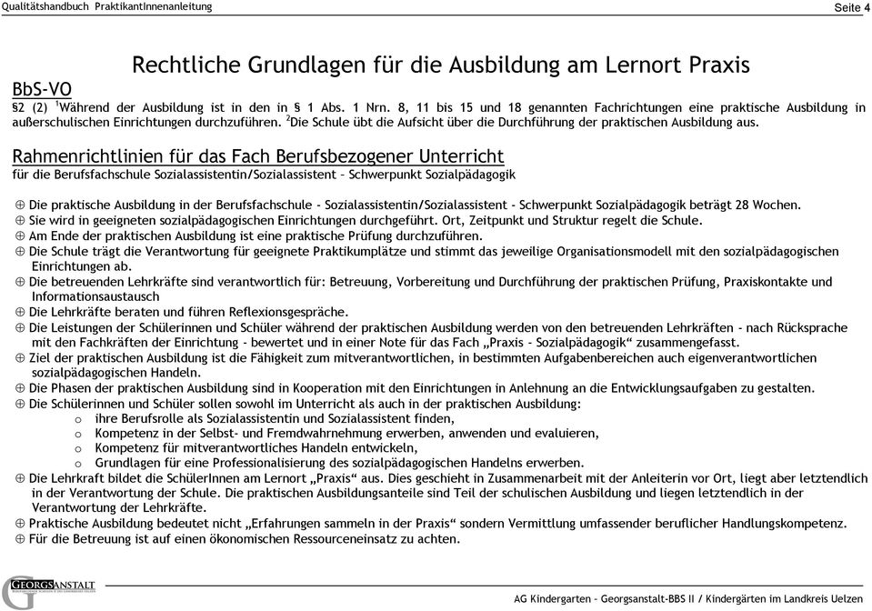 Qualitatshandbuch Zur Anleitung Von Praktikantinnen In Kindertageseinrichtungen Pdf Free Download