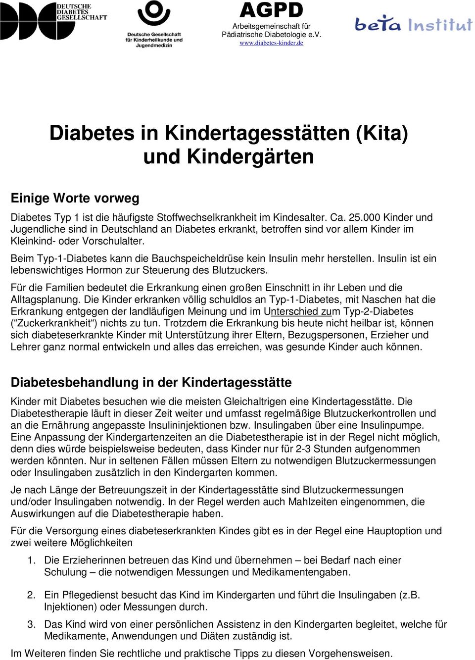 000 Kinder und Jugendliche sind in Deutschland an Diabetes erkrankt, betroffen sind vor allem Kinder im Kleinkind- oder Vorschulalter.