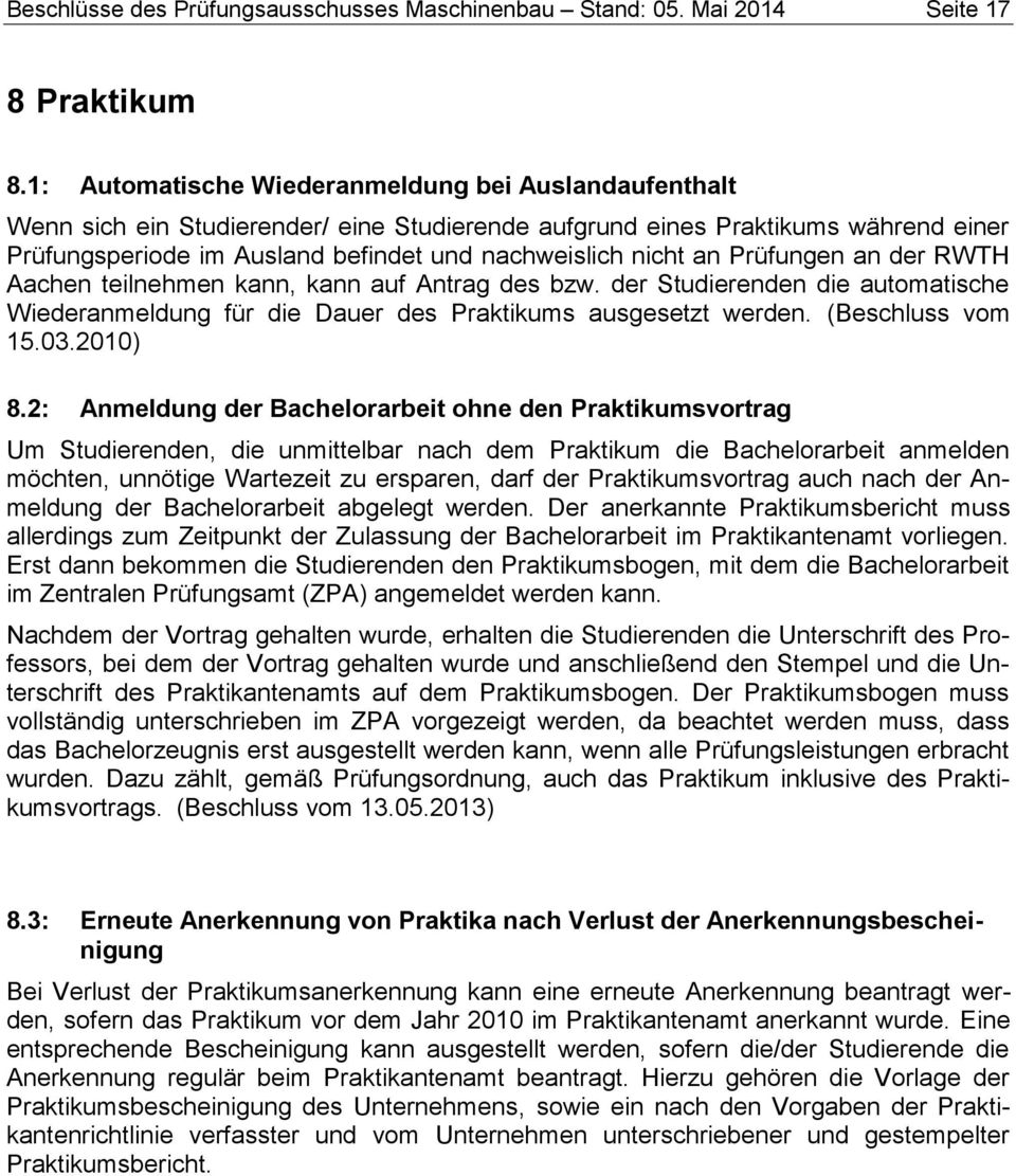 Beschlussliste Des Prufungsausschusses Maschinenbau Fur Den Bachelorstudiengang Maschinenbau Bpo 2011 Stand Pdf Free Download
