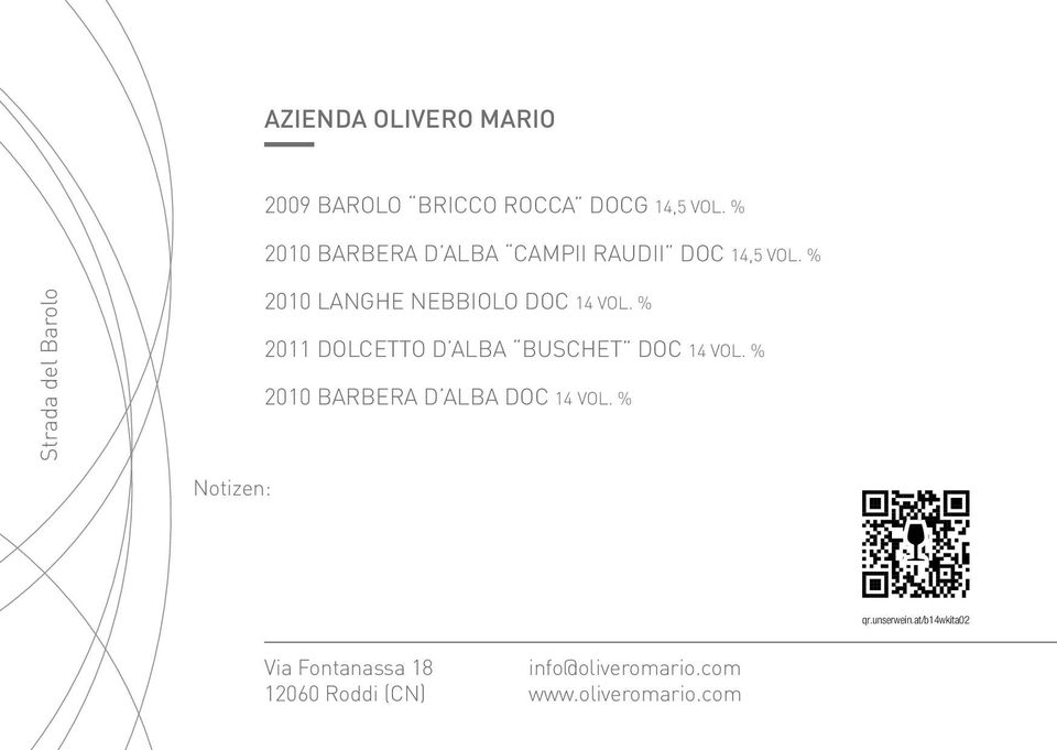 % Strada del Barolo 2010 LANGHE NEBBIOLO DOC 14 VOL.