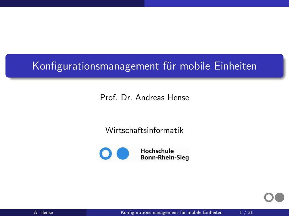 Andreas Hense Wirtschaftsinformatik A.